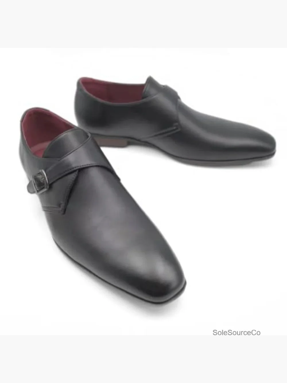 Single Monk Strap Faux Leather Oxford Dress Shoes